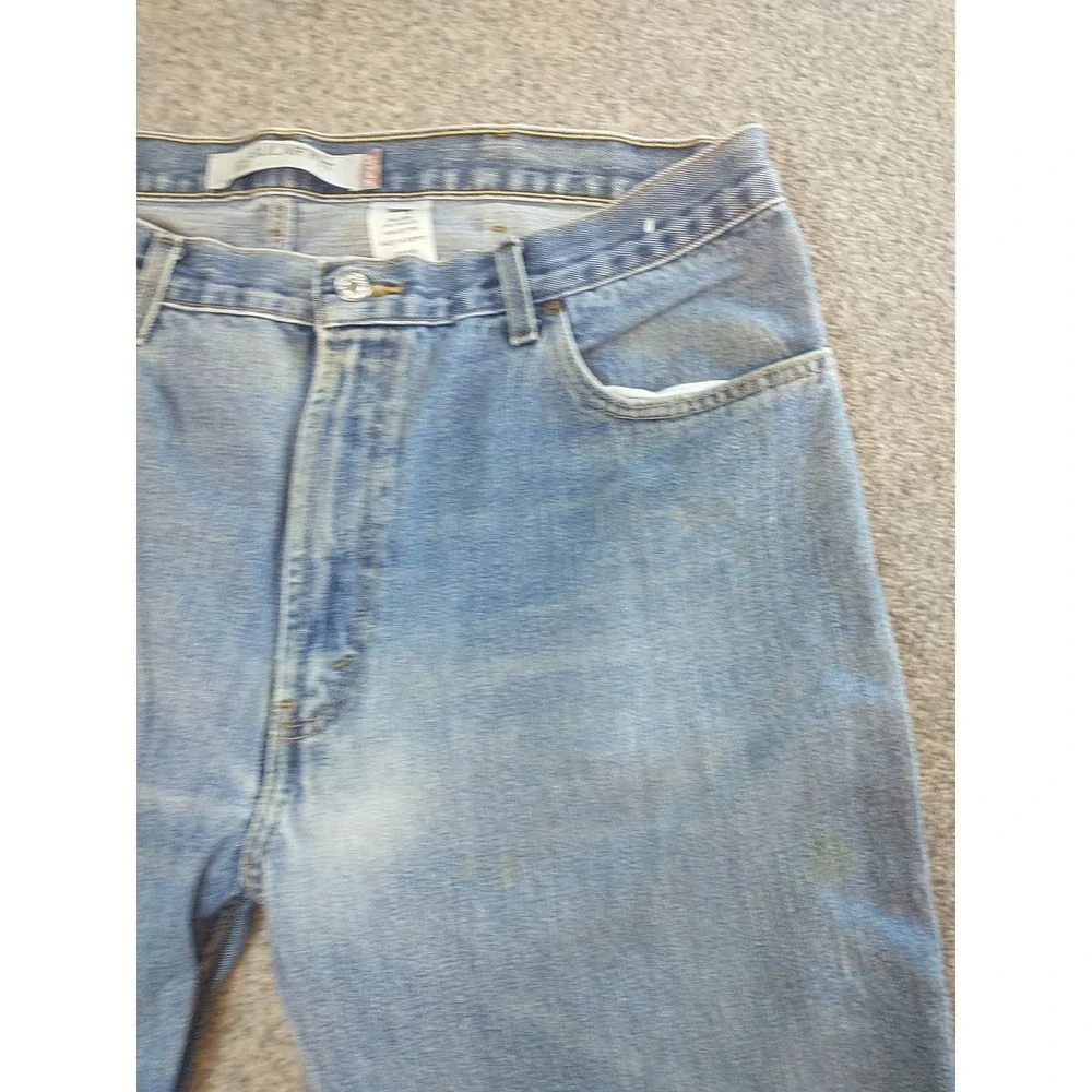 Levis 505 Regular Fit Jeans Mens 38x29 Light Wash Blue Straight Leg Denim Cotton